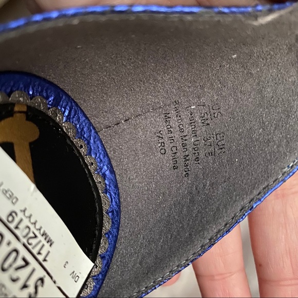 Sam Edelman Yaro Blue Block Heels Sandals Size 7.5 - Picture 10 of 11